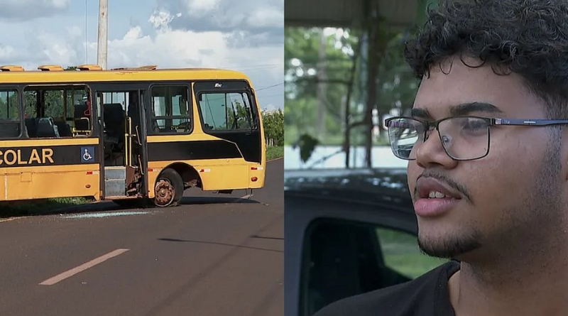 Jovem de 17 anos assume direção de ônibus escolar e salva colegas